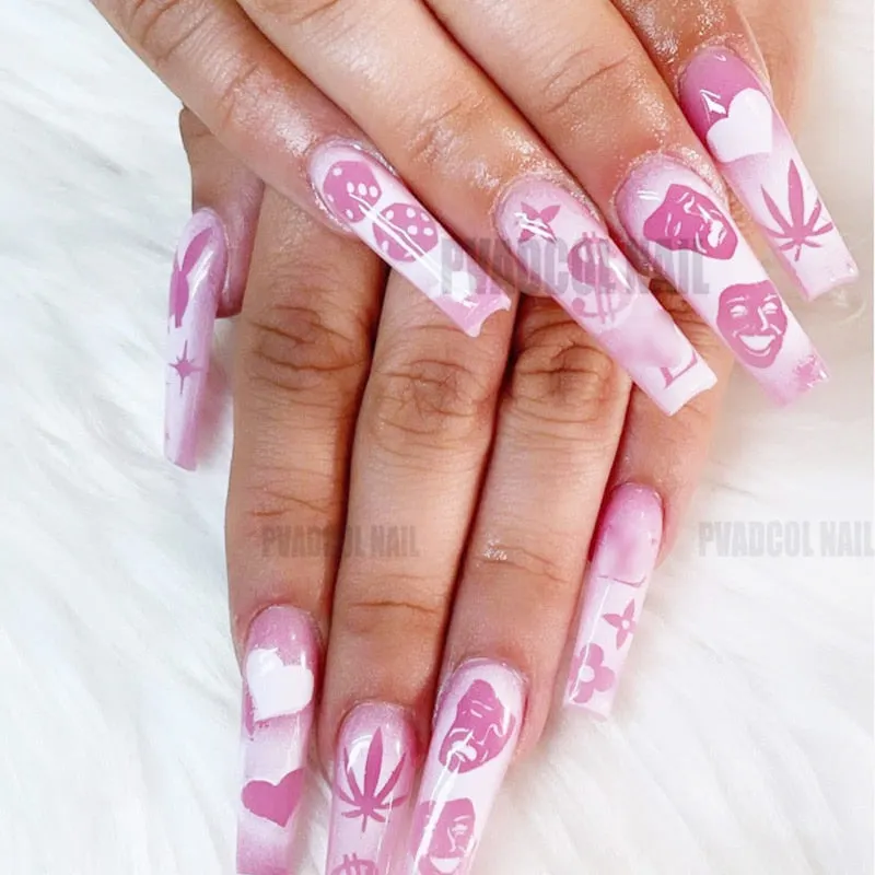 Luxury Design Nail Stamping Stickers Airbrush Nail Art Printing Stencil Decal Sheet Template Self-Adhesive Sliders Manicure Tool-Nail Inspo