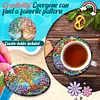 6Pcs/set Diamond Painting Wooden Tree Of Life Coaster Cup Cushion With Holder