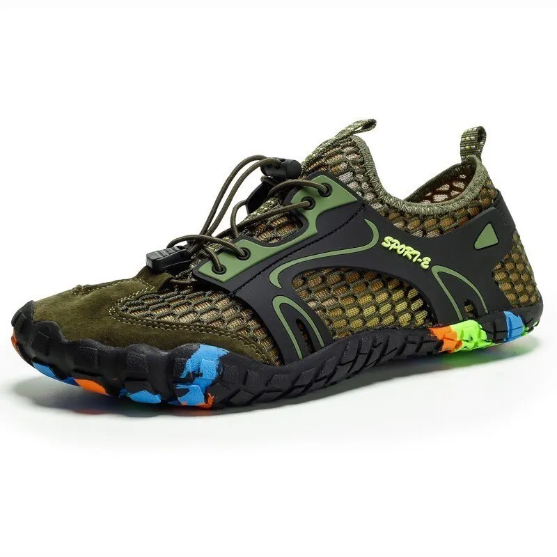 VEAMORS Outdoor Sneakers Non-slip Hiking Shoes For Men Women Walking Trekking Sneakers Unisex Breathable Mesh Upstream Shoes