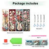 (US Local)4Pcs Special Shape Flower Bass 5D DIY Diamond Painting Bookmark for Book Lovers