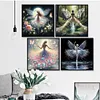 4 PCS Girl - Full Embroidery 3 Strands 11CT Stamped Cross Stitch - 45*45CM
