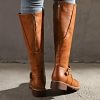 Women's Zip Tall Winter Leather Boots