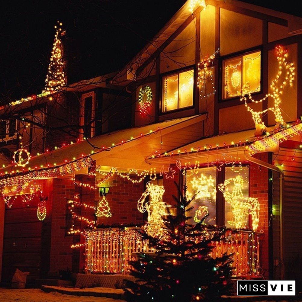New Droop Curtain Icicle String Light 100LED 10M Christmas/Wedding/Party Decoration Lights Garland AC 110V 220V Outdoor Waterproof Led Lamp 4 Colors