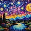Van Gogh Starry Sky - 14CT Stamped Cross Stitch 40*40cm/15.75*15.75in
