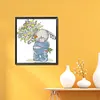 Bunny Flowers-14CT Stamped Cross Stitch Kit(28x32cm)