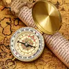 Mini Portable Copper Navigation Compass Outdoor Luminous Flip Compasses