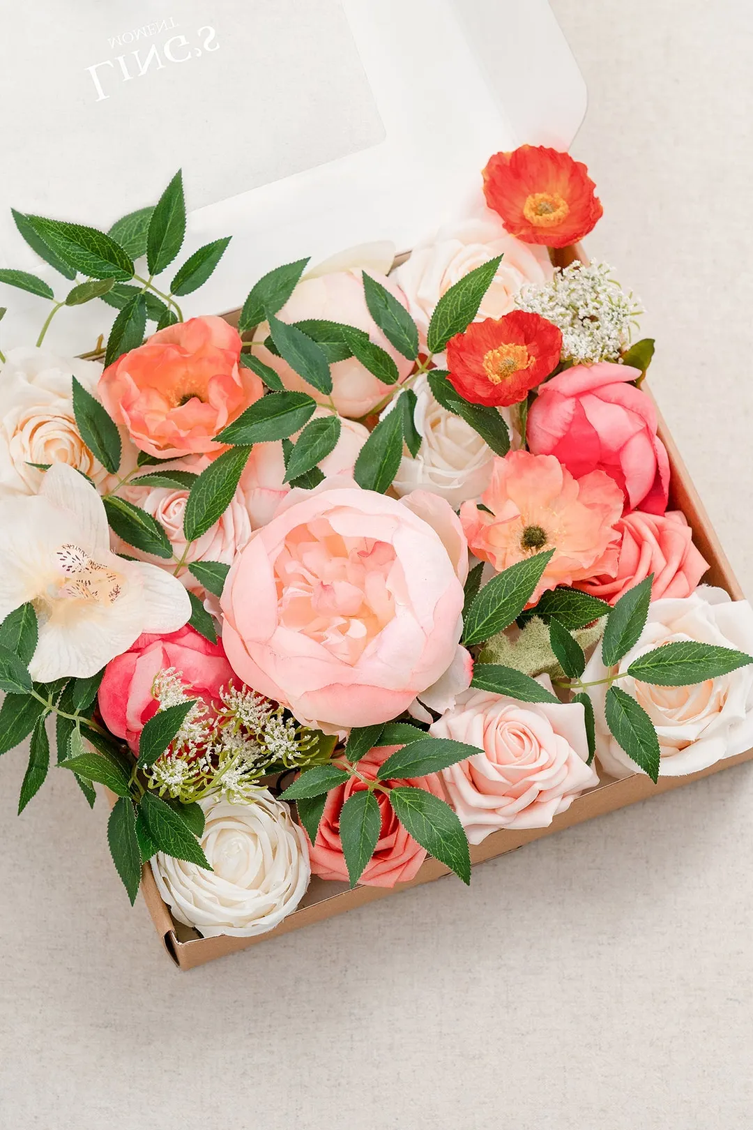 Natural Touch Peony Designer Flower Boxes