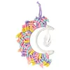 DIY Bohemian Macrame Suncatcher Handmade Hanging Decor Craft Kit Wear Resist Hand Woven Crystal Moon Pendant Braided Sun Catcher Crystals Charm For Home Decor Gift Office