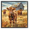 Highland Cattle-Full Embroidery 2 Strands 14CT Stamped Cross Stitch-40*40CM