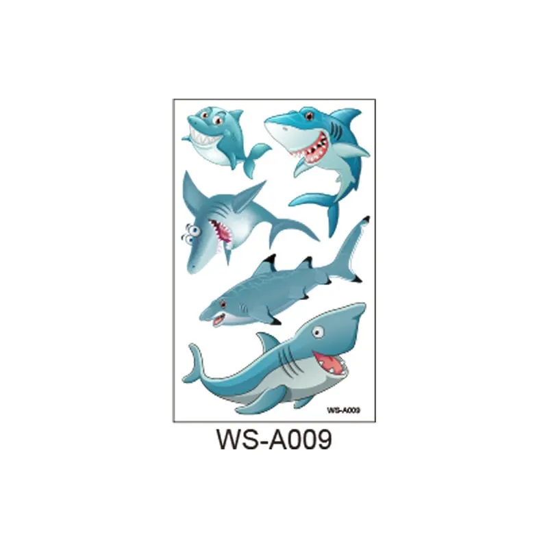 New children's shark tattoo stickers cute animal party cartoon reward children's arm temporary tattoo stickers