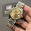 Rolex DateJust 41mm Two Tone Yellow Gold on Jubilee with Gold Dial Diamond Numerals Super clone