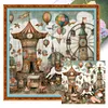 (Multi-Style) Halloween House-11CT Stamped Cross Stitch 50*50cm/19.69*19.69in
