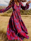 Floral Printed Long Sleeves Maxi Dress