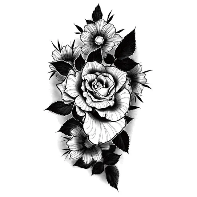 Waterproof Temporary Tattoo Stickers Butterfly Tiger Feather  Design Tattoo Children Black Body Art Fake Tattoos for Men Women