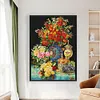Blooming Flowers-Full Embroidery 2 Strands 14CT Stamped Cross Stitch-55*75CM-Large Size