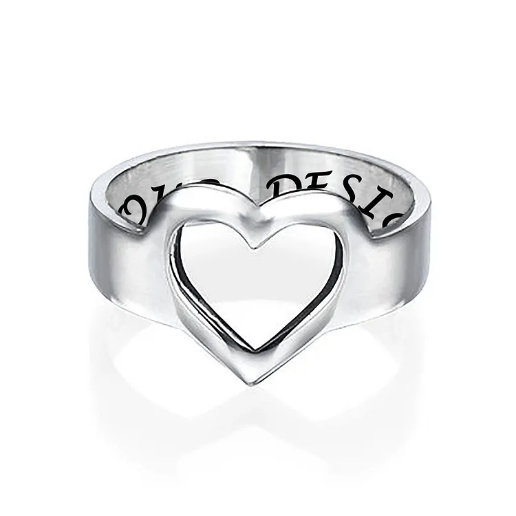 Personalized Design Hollow Heart Ring