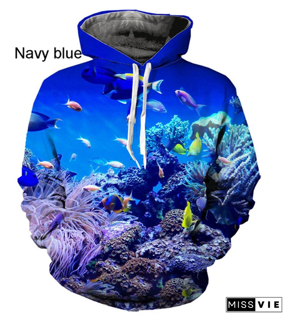New Dolphin Animal Print Cute Western Style Hoodie For Men And Women