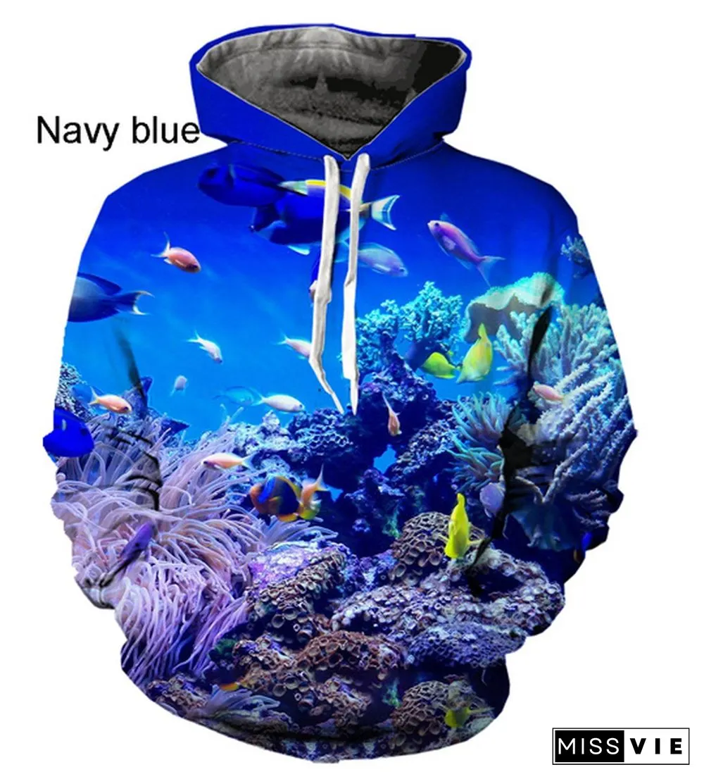 New Dolphin Animal Print Cute Western Style Hoodie For Men And Women