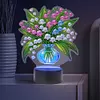 Acrylic Double Sided Butterfly Vase Diamond Painting LED Night Light Kit