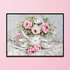 Teapot Rose-11CT Stamped Cross Stitch 50*37cm