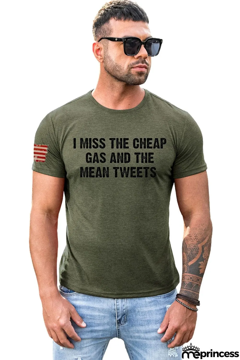 USA Flag Print Men's Tee