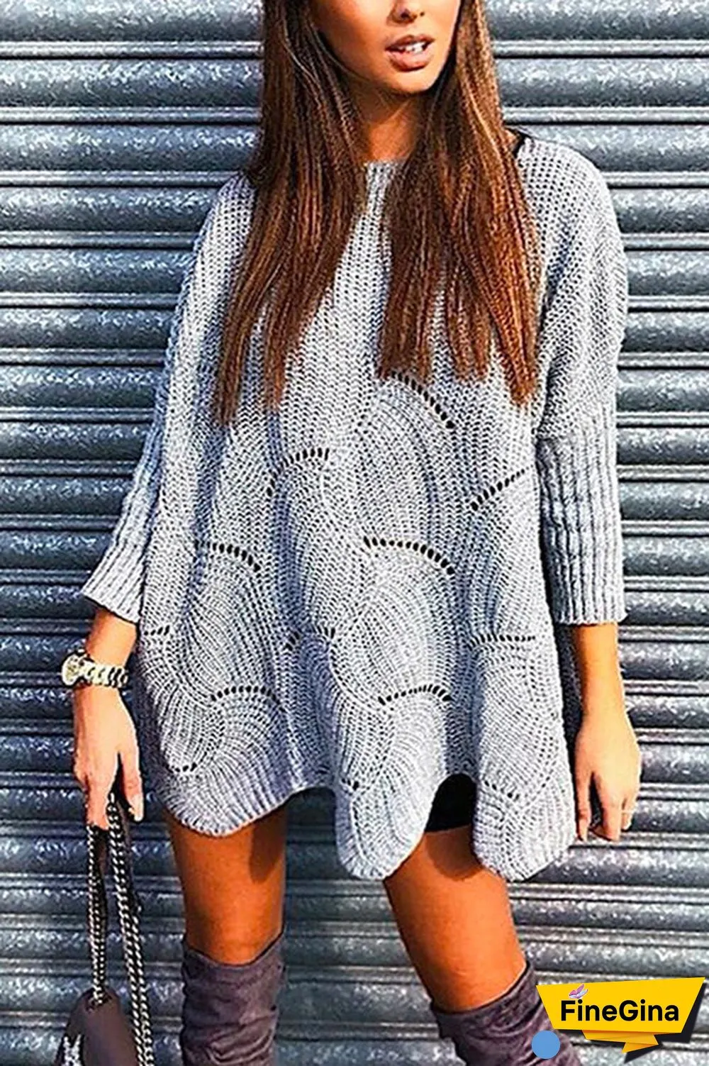 Hollow Out Batwing Sleeve Sweater