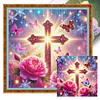 Rose Cross-11CT Stamped Cross Stitch 40*40cm/15.75*15.75in