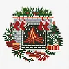 Christmas Fireplace-11CT Stamped Cross Stitch 20*20cm/7.87*7.87in