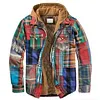 Men's Classic Flannel Retro Plaid Shirt Hooded Jacket Coat