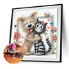 Multistyle Peinture Diamant De Forme Sp&eacute;ciale Repr&eacute;sentant Un Chien Une Vache Et Un Chat Amusants - 30 X 30 CM