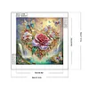 Coeur Papillon Fleurs-Sp&eacute;cial Forme Diamant Peinture-30 * 30CM