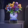 (US Local)Acrylic Double Sided Butterfly Vase Diamond Painting LED Night Light for Desktop