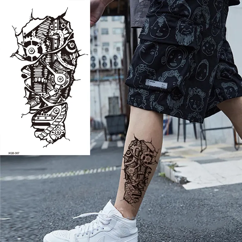Sdrawing Forest Animal Temporary Tattoos for Men Wolf Tattoo Stickers Tiger Skull Skeleton Fake Tattoo for Women Arm Sleave
