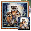 (US Local)Owl Mother Child-11CT Stamped Cross Stitch Kit(45x45cm)