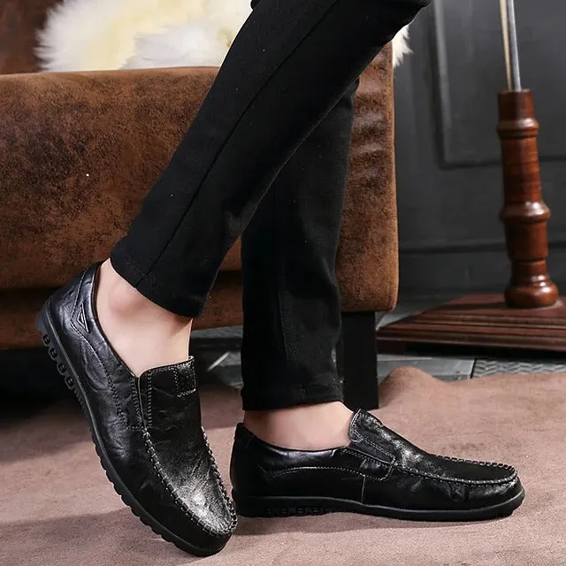 Sursell Shoes Men's Loafers & Slip-Ons British Daily  Leather Breathable Non-slipping Wear Proof Outdoor Walking Shoes