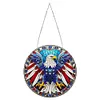 5D Diamond Painting Double Sided Effect  Stained Glass Panel Decorative Home Garden Decoration Hanging Kit(Eagle)