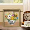 Diamond Painting Wooden Double-Sided Flower Ornaments Kit with Photo Frame Desktop
