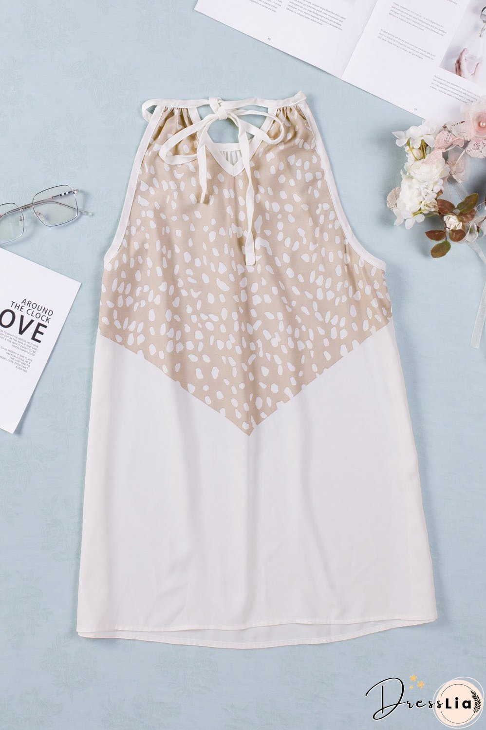 Spotted Splice Halter Tank