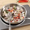 316 Stainless Steel Frying Pan With Lid Household Uncoated Cookware Non-Stick Even-Heating Flat Bottomed Skillet Suitable for Fried Egg Steak