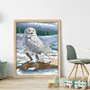 >SALE<Full Embroidery Cotton Thread 14CT Printed Snow Sculpture Cross Stitch 41x54cm