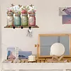 Acrylic Vase Bouquet Diamond Art Hanging Hooks A Row of 3 Hooks DIY Crafts Decor Kit