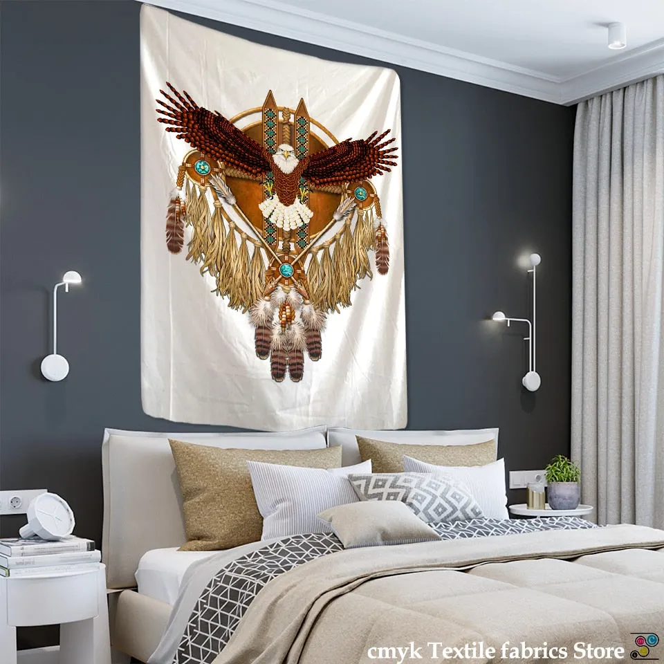 Owl Windbell Tapestry Wall Hanging Psychedelic Magic Mandala Bohemian Hippie TAPIZ Art Bedroom Home Decor