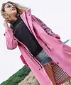 Outdoor women's waterproof long raincoat with hooded windbreaker