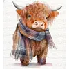 Highland Cow-14CT/18CT Stamped/Counted Cross Stitch 40*45cm/15.75*17.72in