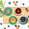 2Pcs/set Diamond Painting Letter Coaster Cup Cushion Home Decor