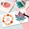 6PCS Diamond Painting Autumn Pattern Greeting Cards Congratulations Cards