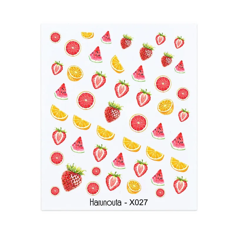 1Pc Spring Water Nail Decal And Sticker Flower Leaf Tree Green Simple Summer DIY Slider For Manicuring Nail Art Watermark