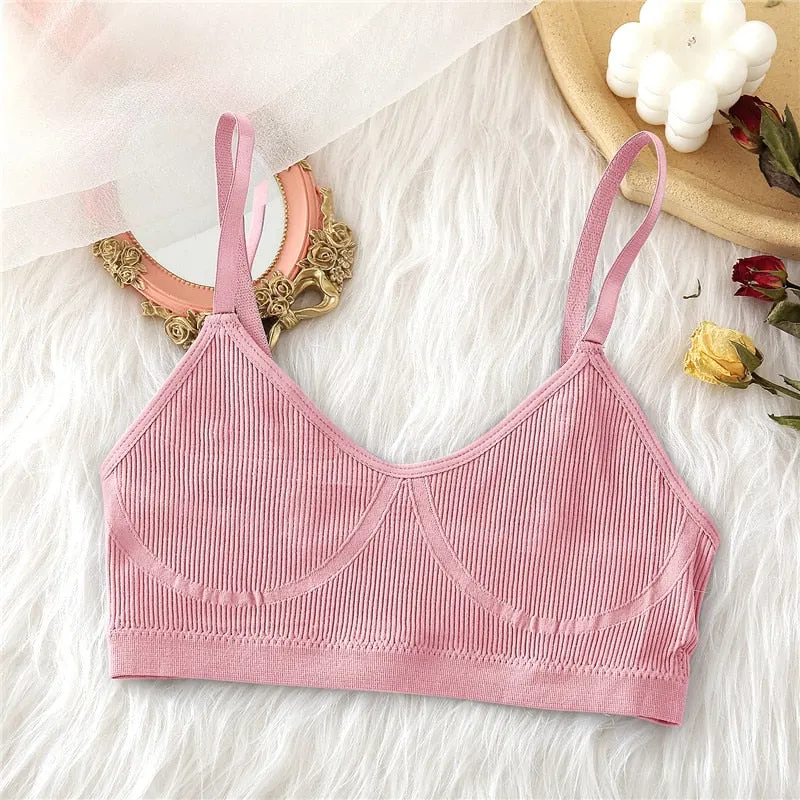 FINETOO Seamless Tank Tops Women Bra Sexy Underwear Adjustable Strap Wire Free Bralette Female Lingerie Intimates Brassiere S-XL