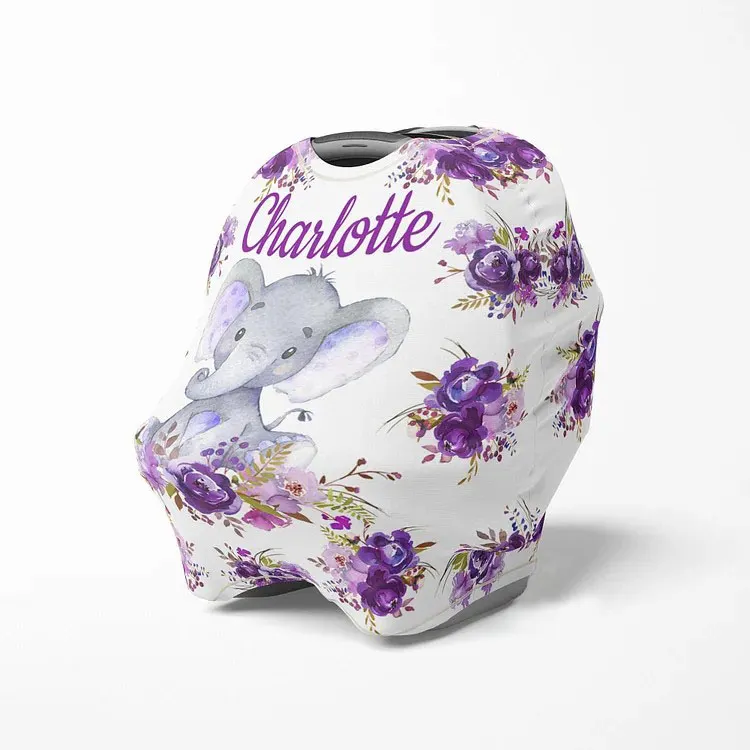 Personalized Elephant Baby Car Seat Canopy| Canopyl134