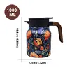 1000ml Floral Pattern Teapot Stainless Steel Mini Hot Coffee Pot for Hot Drinks